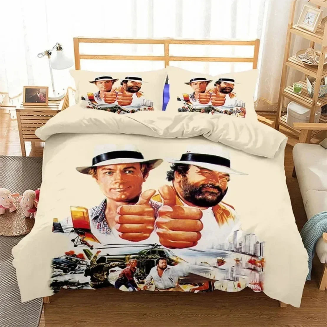 3D Printed film star Bud Spencer Terence Hill Bedding Set Duvet Covers Pillowcases Comforter Bedding Set Bedclothes Textile Home