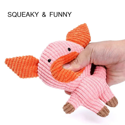 Pet Dog Cat Cute Plush Toys Squeak Pet Cow Rabbit Animal Plush Toy Dog Chew Squeaky Whistling Involved Squirrel Dog Toys
