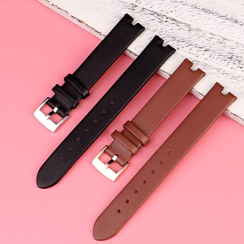 12-4mm 14-4mm Women's  Leather Watch Strap For Gucci Leather Notch Watch band YA141401 YA141505  Leather Watch Chain Wristband