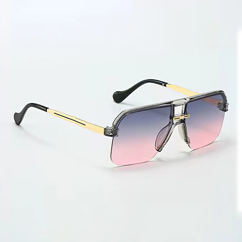2025 New in Sunglasses for Women  Modern Fashion Transparent Frame Gradient Yellow Pink Lens Square Glasses Gift for Friend