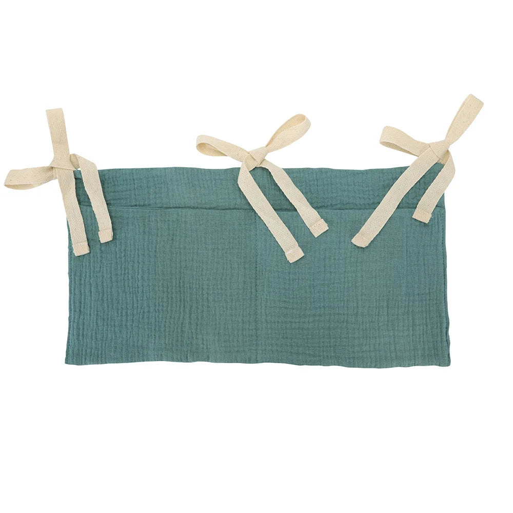 Baby Crib Organizer Cot Caddy Bed Storage Bag 2 Pockets Bedside Hanging Diaper Nursery Organizer for Diapers Toys Clothing