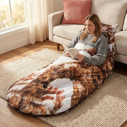 Cartoon Flat Cat Print Washable Sleeping Bag Home  Outdoor Camping Picnic Portable Multi-purpose Blanket Cute Accessories Gifts