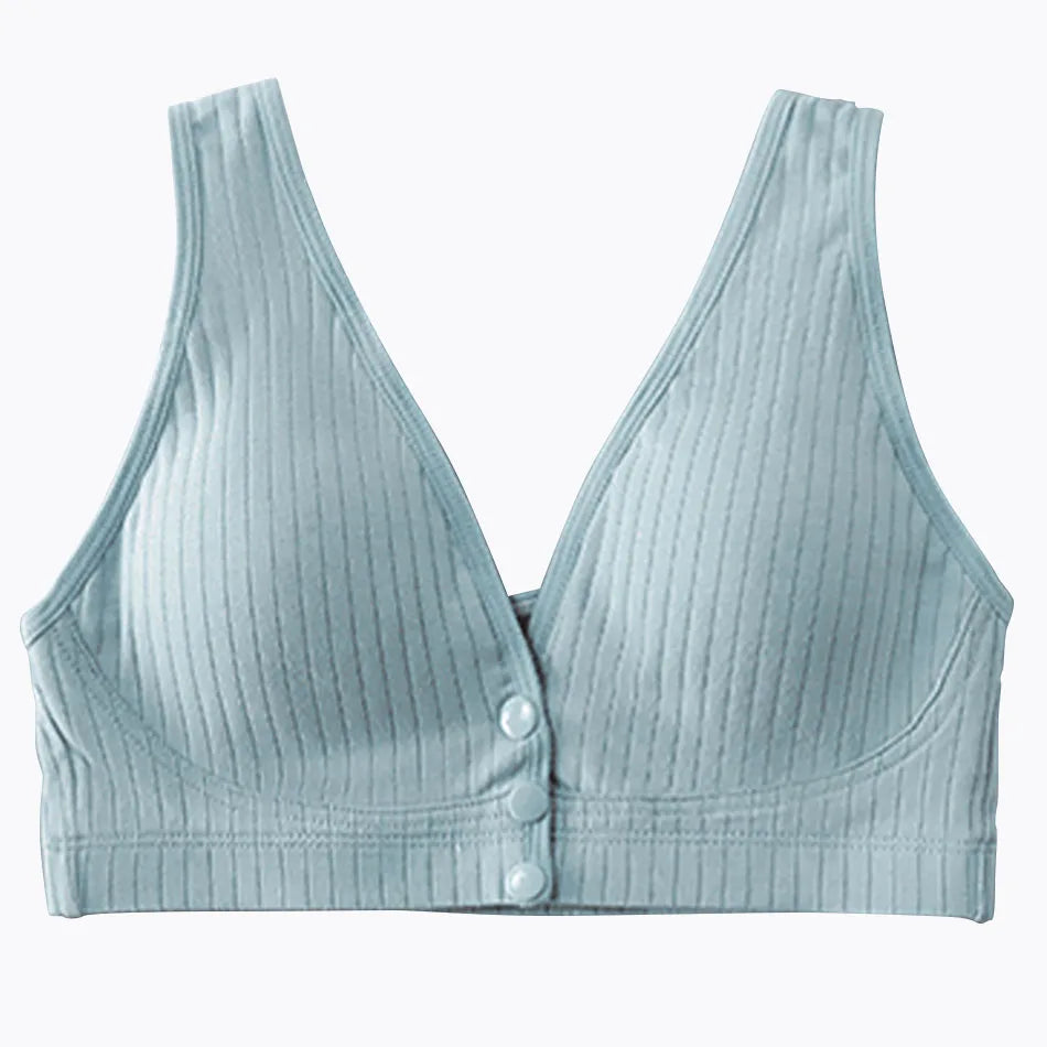 Cotton Maternity Nursing Bras Pregnant Breastfeeding Front Button Thin Breatable Pregnancy Women Underwear No Underwire Bralette