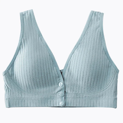 Cotton Maternity Nursing Bras Pregnant Breastfeeding Front Button Thin Breatable Pregnancy Women Underwear No Underwire Bralette