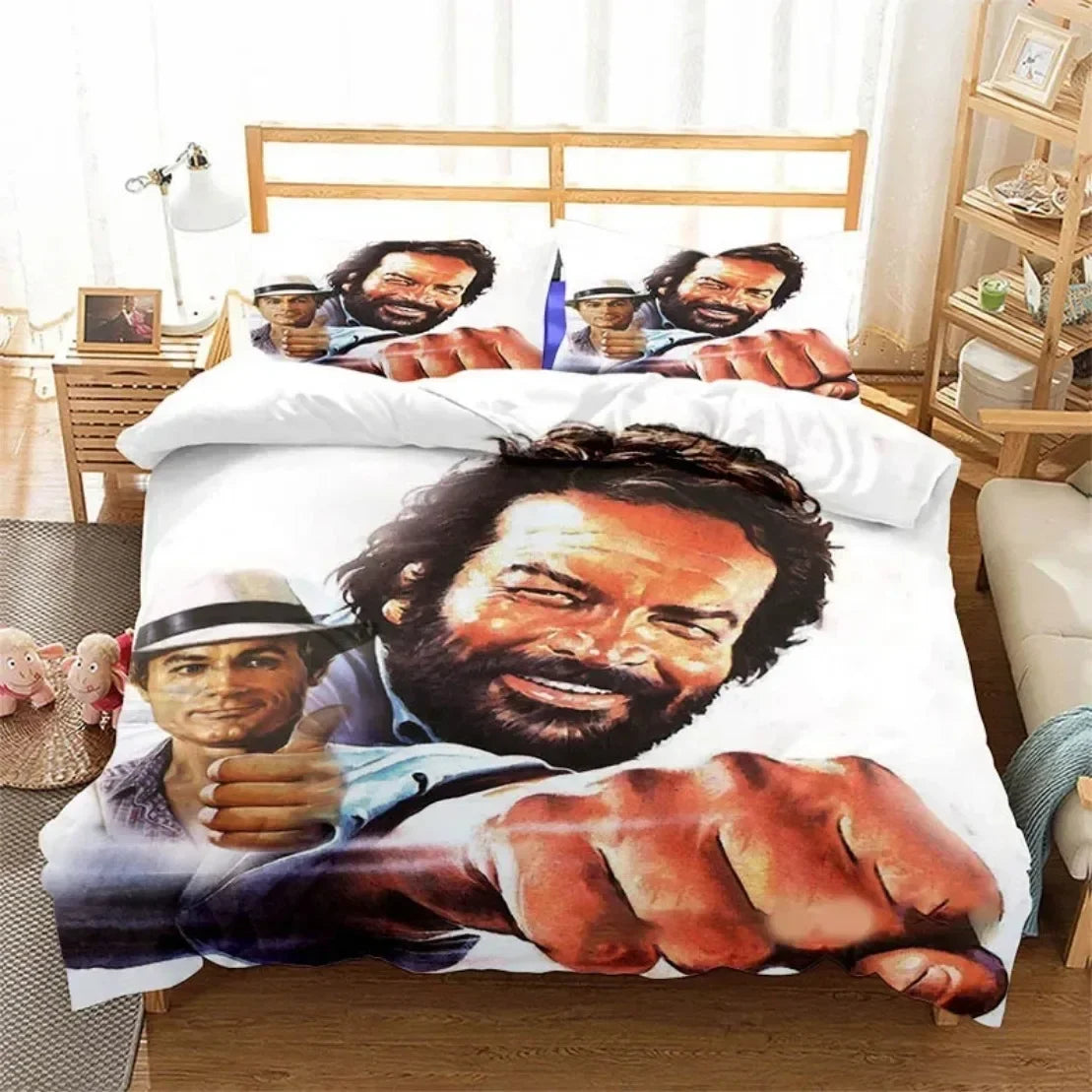 3D Printed film star Bud Spencer Terence Hill Bedding Set Duvet Covers Pillowcases Comforter Bedding Set Bedclothes Textile Home