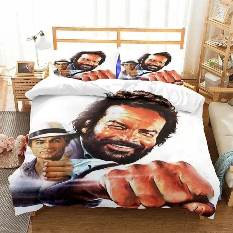 3D Printed film star Bud Spencer Terence Hill Bedding Set Duvet Covers Pillowcases Comforter Bedding Set Bedclothes Textile Home