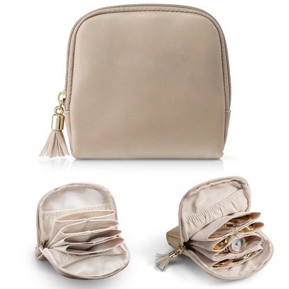 Portable Jewelry Bag Large Capacity Multiple Pockets Jewelry Organizer Bags Classified Jewelry Protective Case Coin Purse