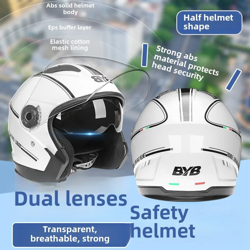 Electric Bike Motorcycle Helmet Four Season Dual Mirror Opening Helmet Anti fog헬멧반모Cascos Para Moto Casco Perro