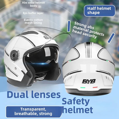 Electric Bike Motorcycle Helmet Four Season Dual Mirror Opening Helmet Anti fog헬멧반모Cascos Para Moto Casco Perro