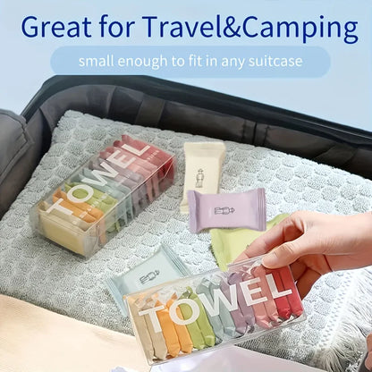 Colorful Compressed Disposable Towels - Portable And Thick Travel Towels, Versatile for Both Wet And Dry Use Suitable for Travel