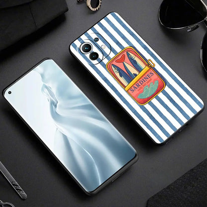 Phone Case Cover for Xiaomi Mi 17 15 14 13 12 11 Ultra 15T 14T 13T 12T 11T Pro Lite 5G Soft TPU Capas Funny Fish Sardines Laser