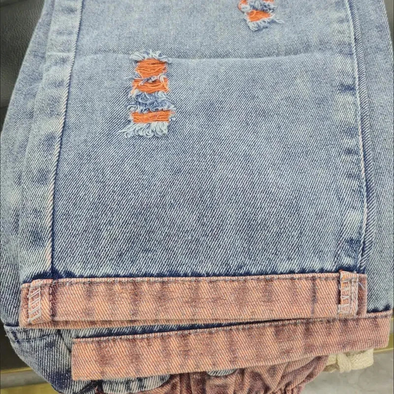Ripped Hole Harem Jeans Streetwear Women's Korean Baggy Ankle-length Denim Pants Design Casual Vaqueros New Lace Up Kot Pantalon