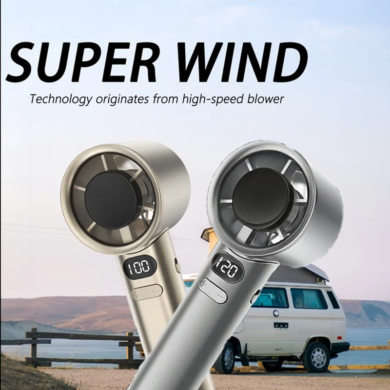 Portable Handheld Mini Fan USB Charging 400mAh Strong Wind Speed Pocket Fan for Travel Outdoor Camping Summer Office Cooling