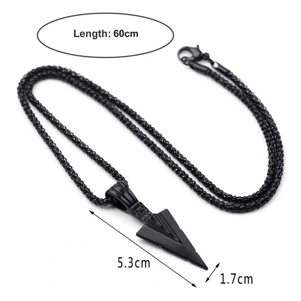 Men Necklace Hip Hop Vintage Arrow Necklace Stainless Steel Hip Hop Pendant Sweater Necklace Gift Jewelry Necklace for Men