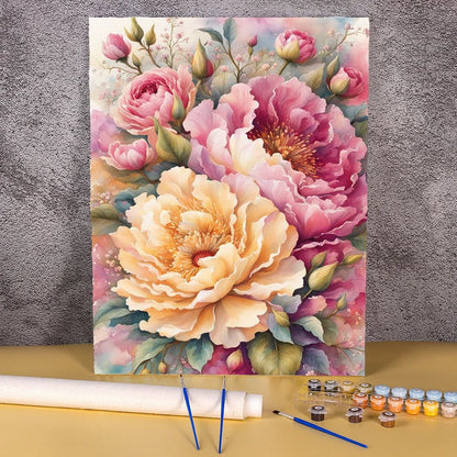 Painting By Numbers For Adults Peony Flower Handpainted Picture Personalized Gift Paint With Numbers Drawing For Home Decors