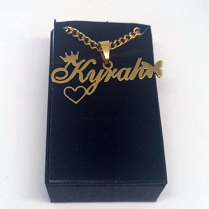 Custom Movable Big Name Pendant Necklace Stainless Steel Cuban Chain Nameplate Personalized Necklace For Women Fashion Jewelry