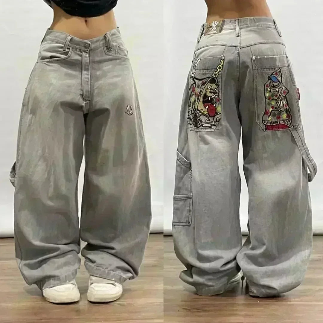 American Fashion Trend Joker Best Sell Special Spot Jeans Women Street Y2K New Punk Oversized Wide-leg Pants Unisex Casual Jeans