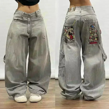 American Fashion Trend Joker Best Sell Special Spot Jeans Women Street Y2K New Punk Oversized Wide-leg Pants Unisex Casual Jeans