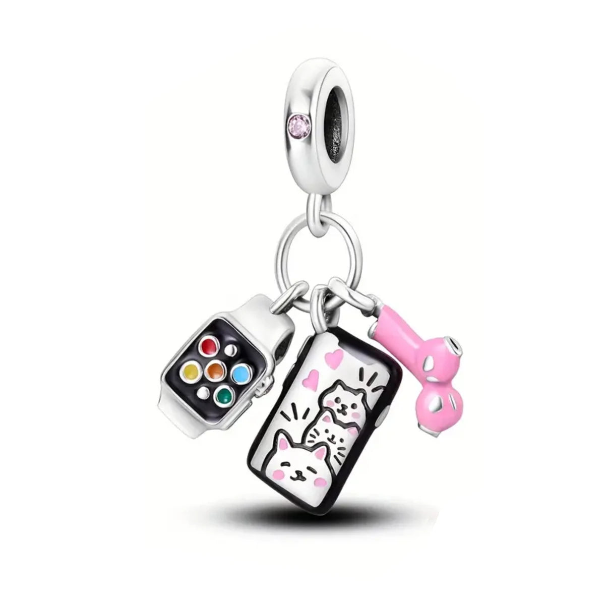 Guitar Microphone Music 925 Sterling Silver Charm Pendant Suitable Fit Original Bracelet Necklace keychain Jewelry Accessories
