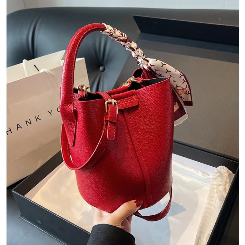 Hot Selling Simplicity High-end Women's Crossbody Bag PU Material Versatile Bucket Bag Fashion Handbag Commuting