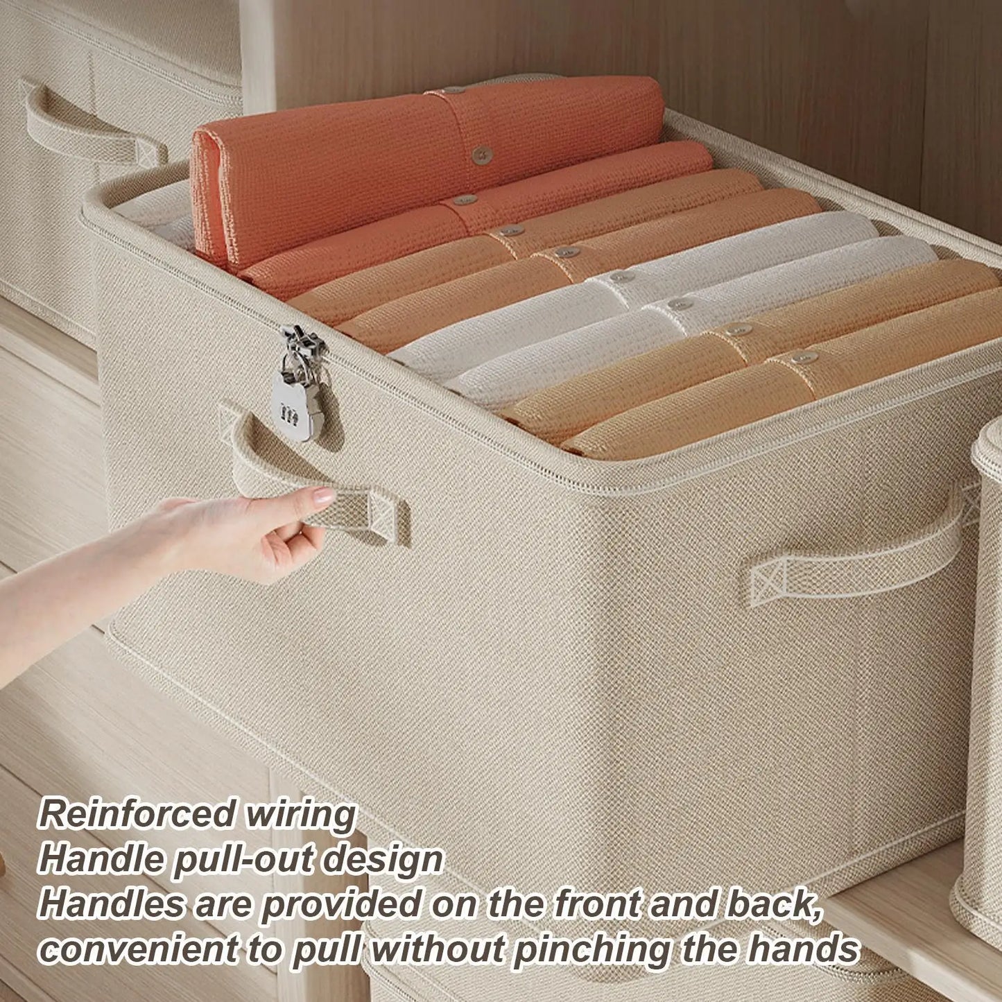 Lockable Storage Box With Handle Washable Shelf Baskets Stackable Secure Odor Proof Storage Container Locking Organizing Bin
