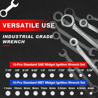 Mini Wrench Set Metric or Inch Ignition Wrench Sets Open and Box End Wrench Set Small Wrench Set Combination Wrench Sets