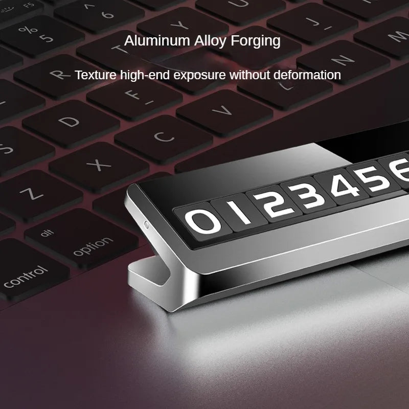 Car Temporary Parking Card Universal Rotate Phone Number Plate Aluminum Stickers Park Stop in Car-styling Auto Accessories