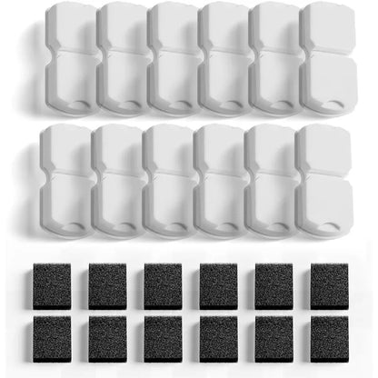 12Filters + 12 Sponges Cat Fountain Replacement Filters for Cat Fountain with Activated Carbon Filter and Ultra-fine Fiber