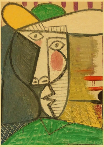 Abstract Painting Pablo Picasso Exhibition Kraft Paper Poster Art Prints Museum Modern Gallery Wall Picture Home Room Decor Gift