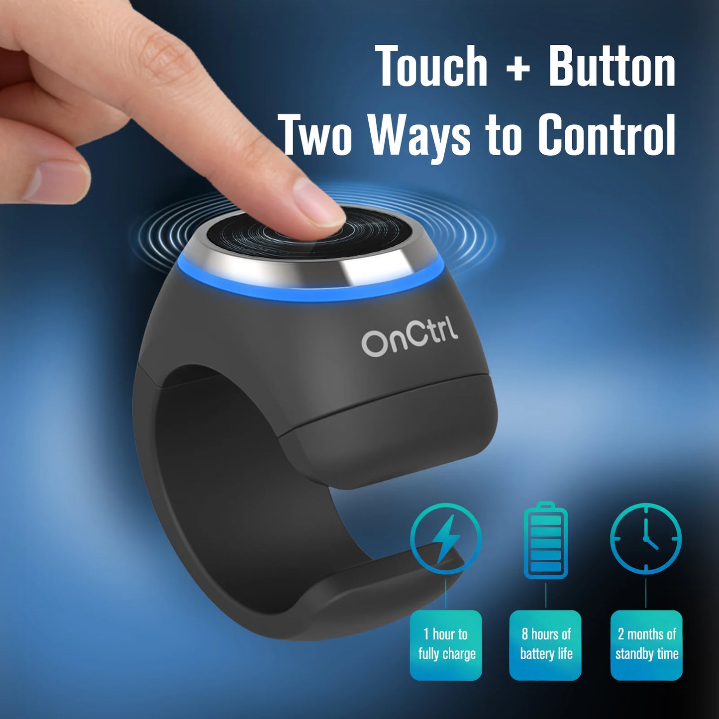 Wireless Finger Remote for Action Cameras. Gesture control for one-click shoot & record. Equipped with 3 sizes