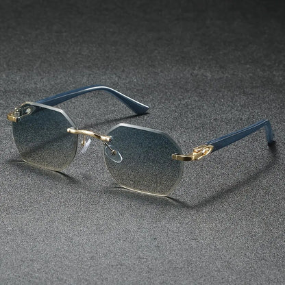 1PC Fashionable Design Sunglasses, Frameless, Suitable For Both Men And Women, Casual Wear, Holiday Use, Sturdy Glasses