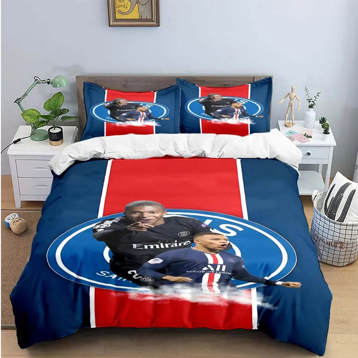 Fashion Football M-Mbappe Digital Printing Bedding Set Duvet Cover Comforter Bed  Youth Kids Girl Boys Birthday Gift