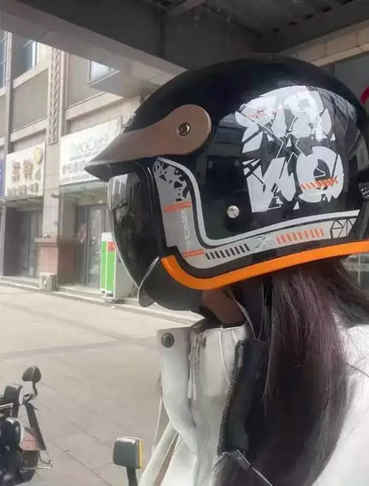 Certified 4-Season Half Helmet - Unisex Warm Windproof Hard Hat for E-Vehicle Motorcycle
