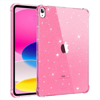 Case for iPad (A16) 11th 10th Generation 2022/2025 10.9/11 inch ,Lightweight and Thin, Soft TPU with Air Bumper, Glitter Pink