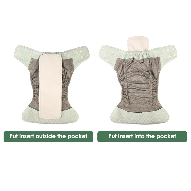 Reusable diapers pants for 0-3 years baby washable nappies ecological diapers organic cotton size adjustable soft 1 piece