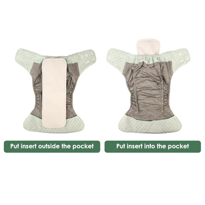 Reusable diapers pants for 0-3 years baby washable nappies ecological diapers organic cotton size adjustable soft 1 piece