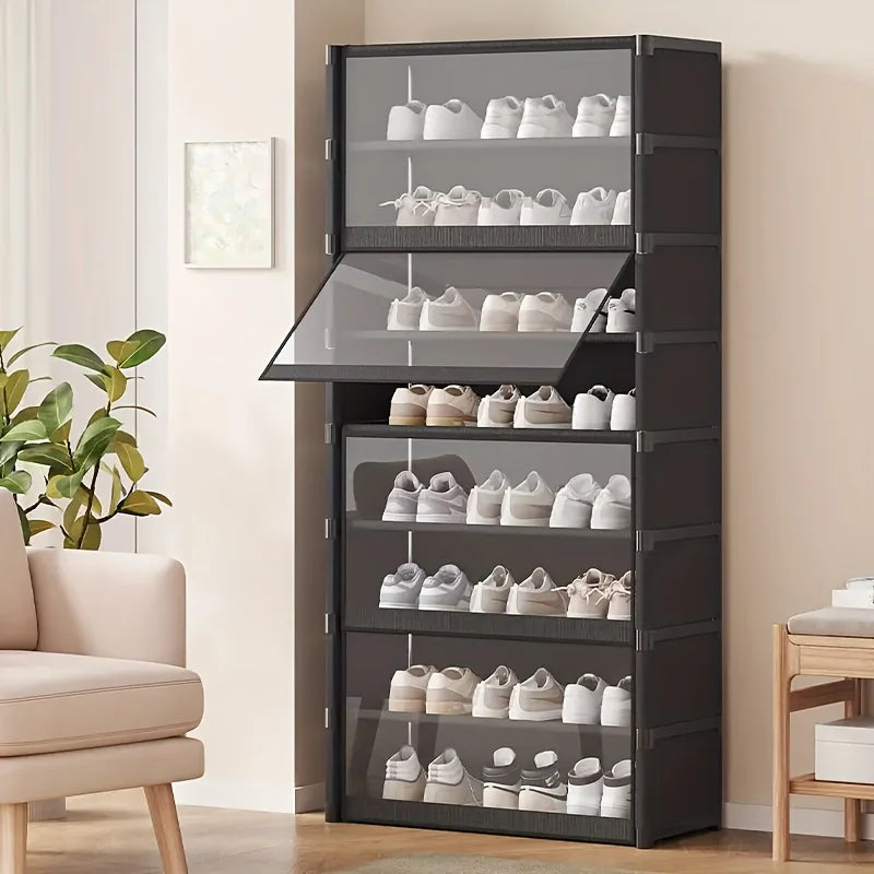 Shoe Rack-Shoe Storage Cabinet Vertical Shoe Organizer for Closet Entryway Corner Bedroom-  Stackable DIY Narrow Shoe Shelv