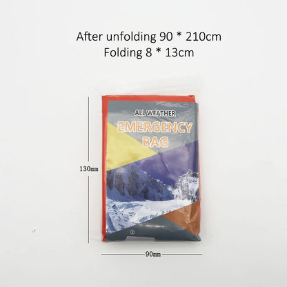 Sack for Camping, Hiking, Outdoor Adventures; Waterproof Mylar Sleeping Bag; Reusable Thermal Emergency Survival Gear.