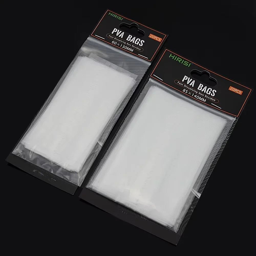20PCS New Fast Dissolving PVA Bags Non Residue Fishing Tools PVA Lure Mesh Fishing Accessories for Carp Fishing