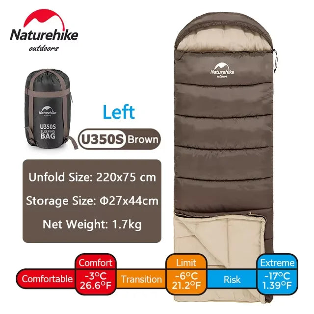 Naturehike Warm Sleeping Bag Ultralight Waterproof Splicable Double Sleeping Quilt Outdoor Winter Envelope Sleeping Bags