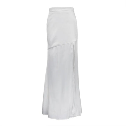 Women's Fashion Split Long Half Skirt 2024 Early Spring New High Waist Drop Feeling Slimming Fish Tail Half Skirt