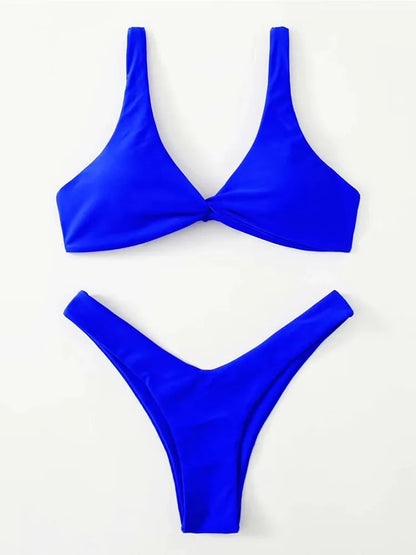 Simple Solid Bathing Suit Women Sexy Triangle Bandage Micro Bikini Swimsuit 2025 New Summer Beach Bathing Suit Two Piece Female