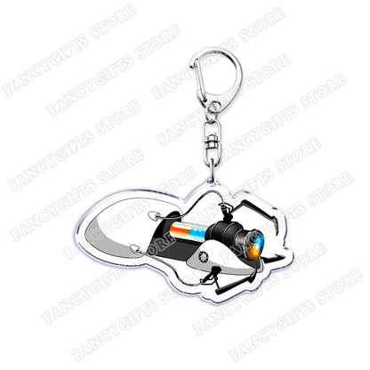 Popular Video Game Keychains for Accessories Bag Glados Aperture Laboratories Science Keyrings Jewelry Gamer Fans Gaming Gifts