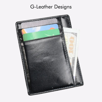 Vintage Genuine Leather Card Holder Oil Waxy Leather Credit Card Wallet Cases Unisex Slim Card Bag