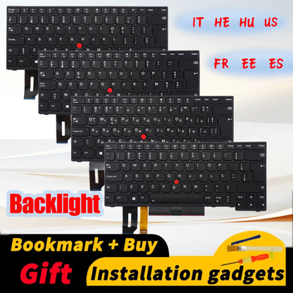 Estonian Spanish French Hebrew Hungarian Italian US for Lenovo ThinkPad E480 E490 L380 R480 T480S L490 T490 Backlit Keyboard