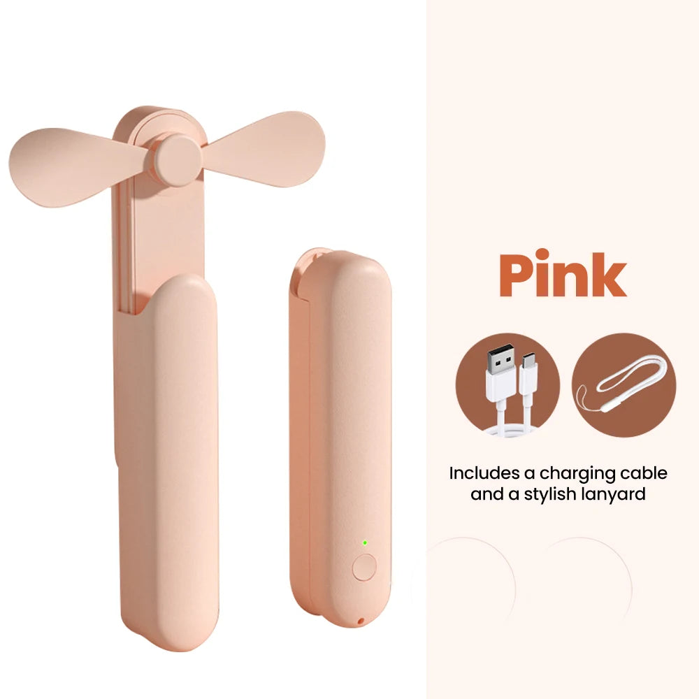 Portable Mini Fan Handheld Small Fan Extendable USB to Type C Charging Fan 2-in-1 Multi-Functional Mobile Phone Charging Fan