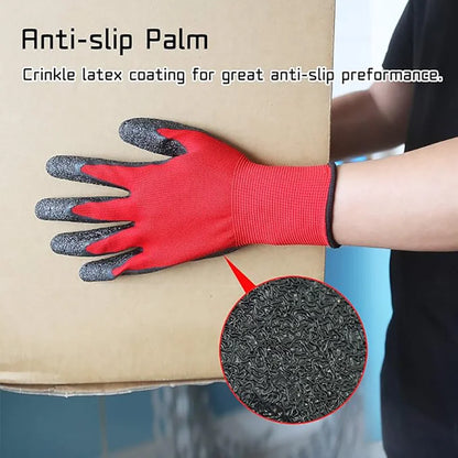 Crinkled Anti-Slip Gloves, Anti-Skid Labor Protection Gloves, Work Gloves. High Grip, Wear-Resistant & Anti-Slip