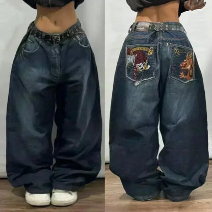 American Fashion Trend Joker Best Sell Special Spot Jeans Women Street Y2K New Punk Oversized Wide-leg Pants Unisex Casual Jeans