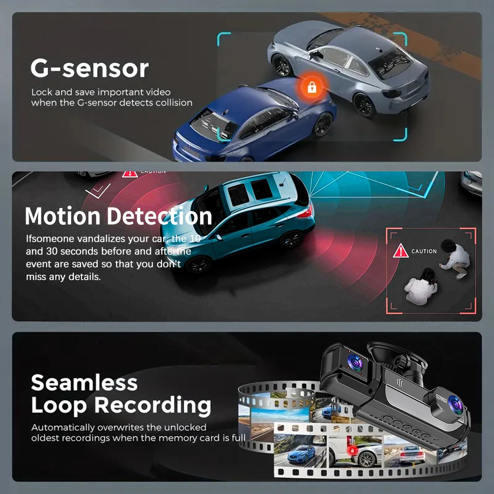 Dash Cam For Cars FHD1080P Driving Recorder Car Camera DVR Night Vision Video Recorder Built-In Wi-Fi Tachograph Auto Parts