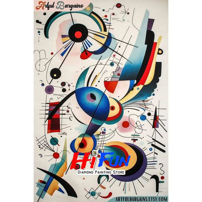 Diamond Painting Full Drill Western Abstraction Art Wassily Kandinsky Poster Rhinestones Mosaic Embroidery  Living Room Decor